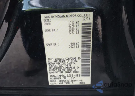 2016 Nissan Altima 2.5 Sv из США, поврежденный, VIN 1N4AL3AP6GC135488